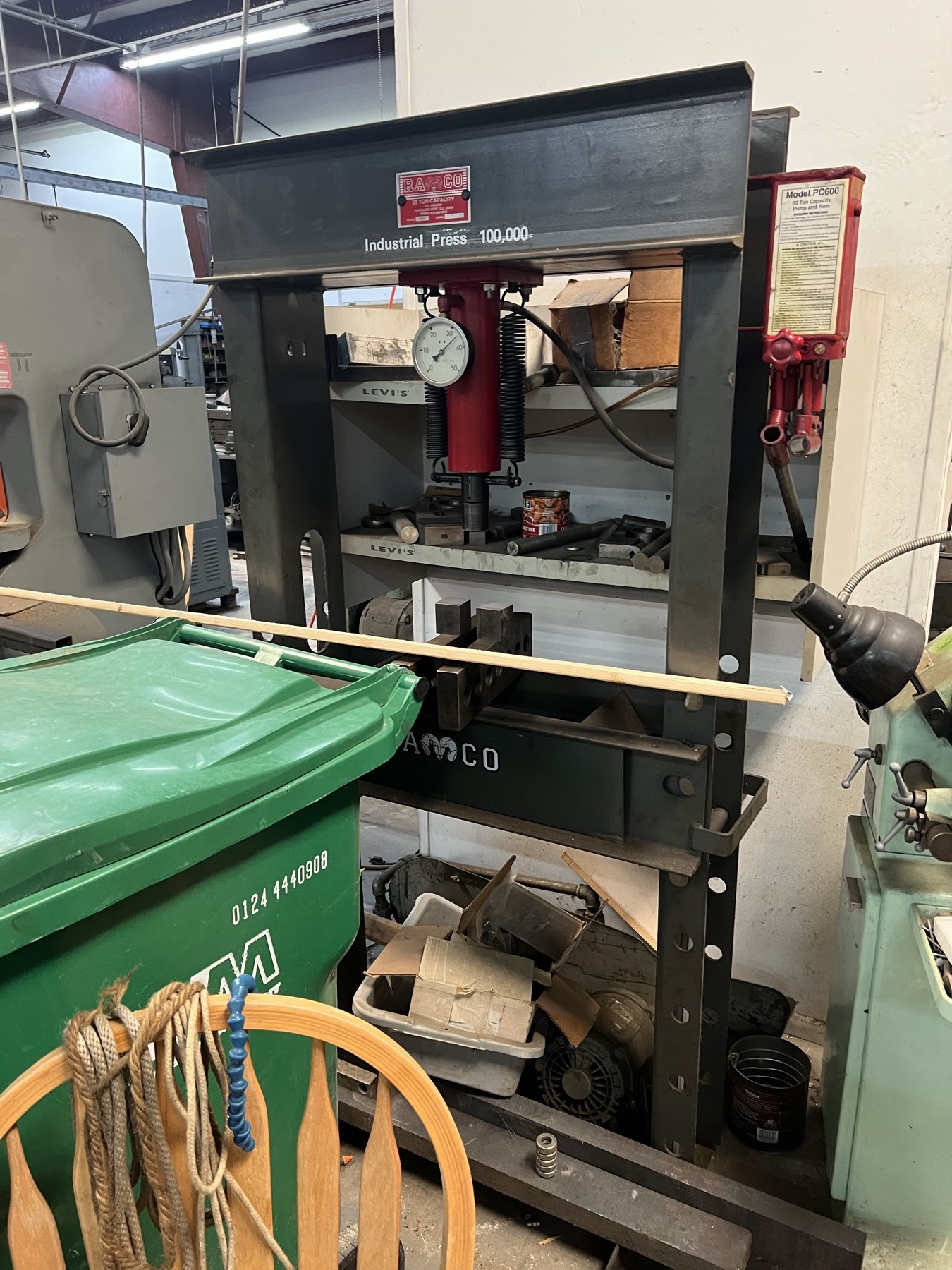 RAMCO 50-ton hydraulic shop press at Underwood and Sons